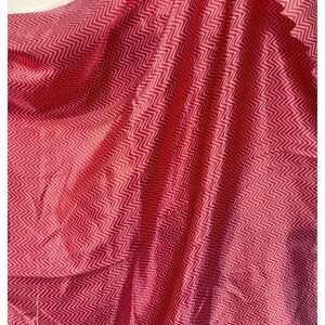 Red White Chevron Zigzag Sateen Fabric Remnant 40' x 204" Large Piece